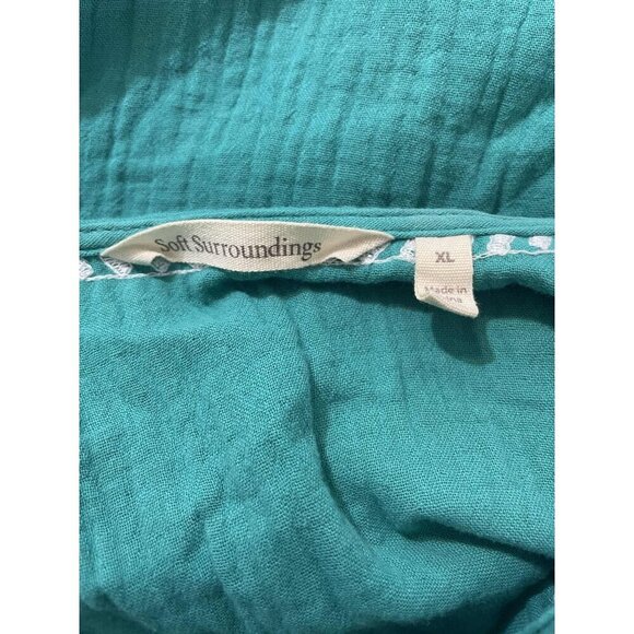 Soft Surroundings Size XL Jolie Embroidered Dress Long Sleeve Boho Midi - Picture 9 of 9